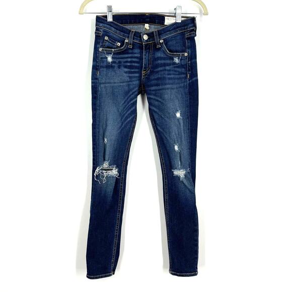 Rag & Bone Blue Capri Skinny Low Rise Jeans Size 24 - Picture 1 of 6